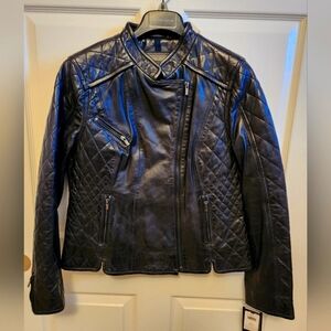 Black Rivet 100% Genuine Leather Jacket Large